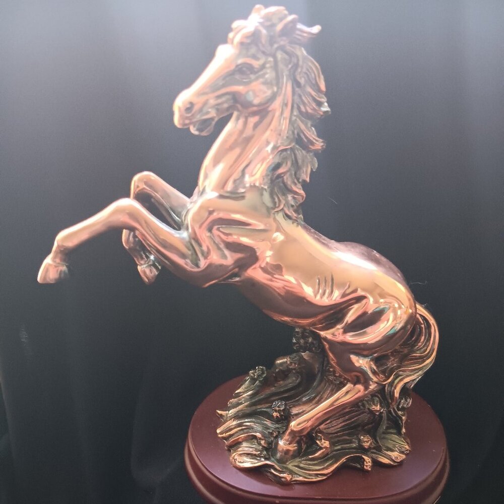 Coppertone Prancing Stallion Statue
